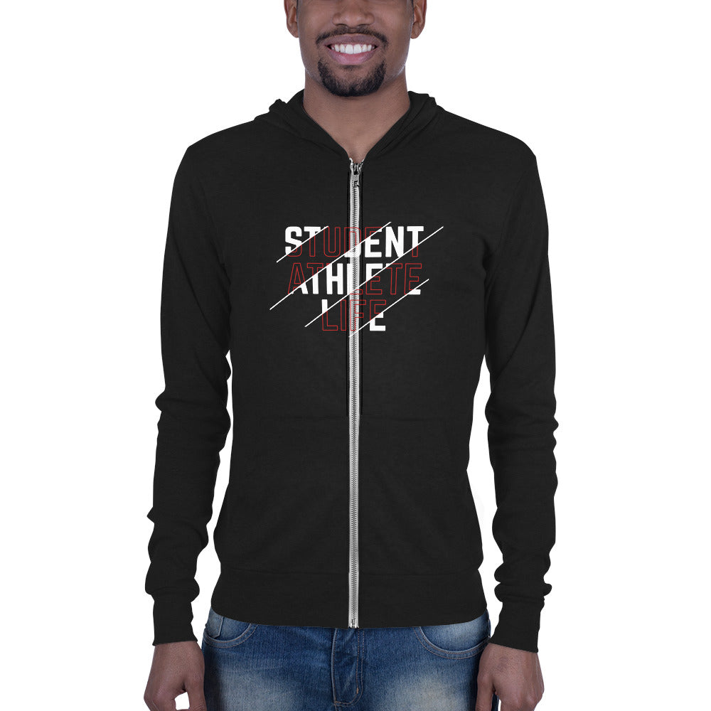 Student Athlete Shop "Student Athlete Life" Black Unisex zip hoodie